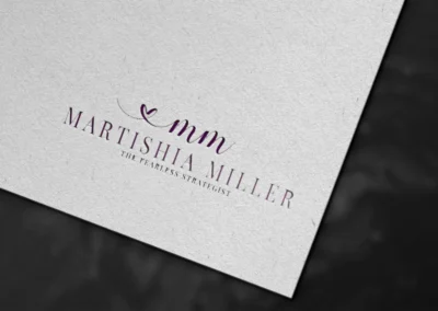 Luxury script and serif logo design for Martishia Miller by Watermint Crest