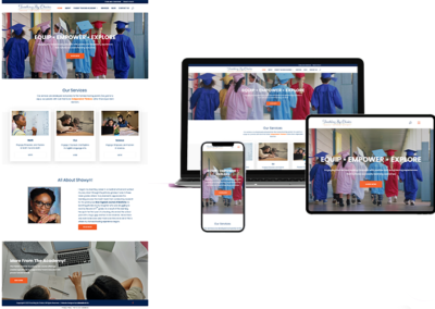 Responsive education website design by Watermint Crest displayed on desktop, tablet, and mobile devices