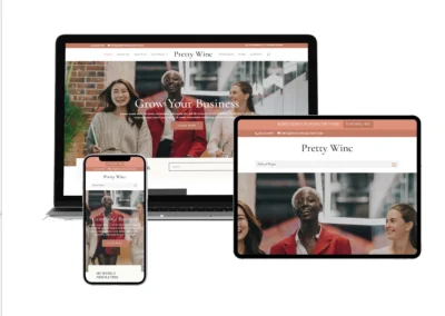 Responsive website design mockup by Watermint Crest displayed on desktop, tablet, and mobile devices