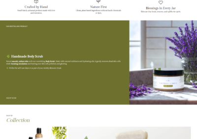 Chu Homemade Blessings Shopify homepage featuring hero banner, product collections, and branded e-commerce layout
