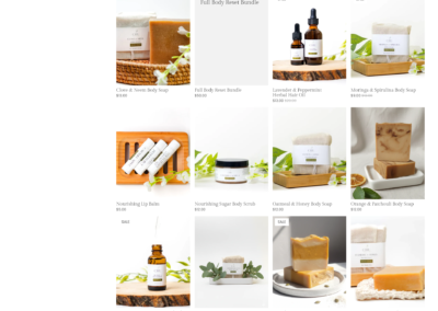 Chu Homemade Blessings Shopify shop page featuring a clean product grid and branded e-commerce layout