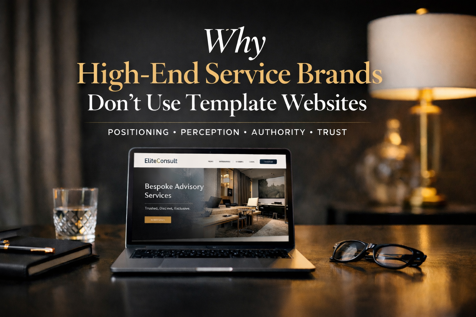 Website design example showing how high-end service brands build authority without template websites